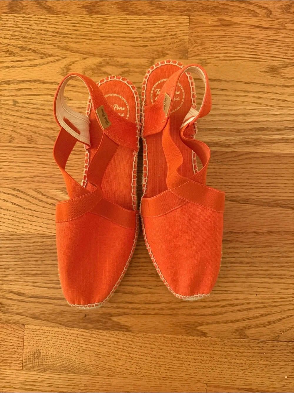 Orange Canvas Slingback Espadrille Flats